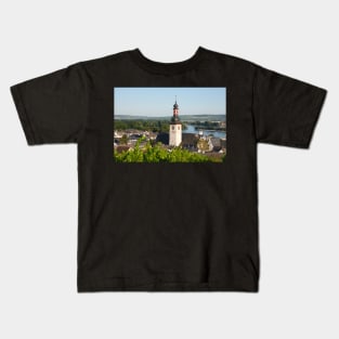 St. Martin, Rüdesheim, Rhine, Rheingau, Hesse, Germany, church Kids T-Shirt